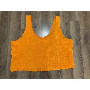 A New Day Tank Top, Women's Size 2X, Orange, Textured, Crop Top